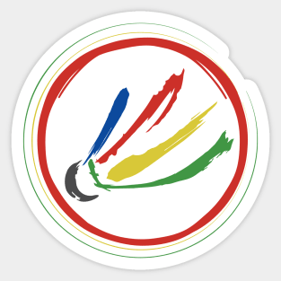 colorful badminton icon Sticker